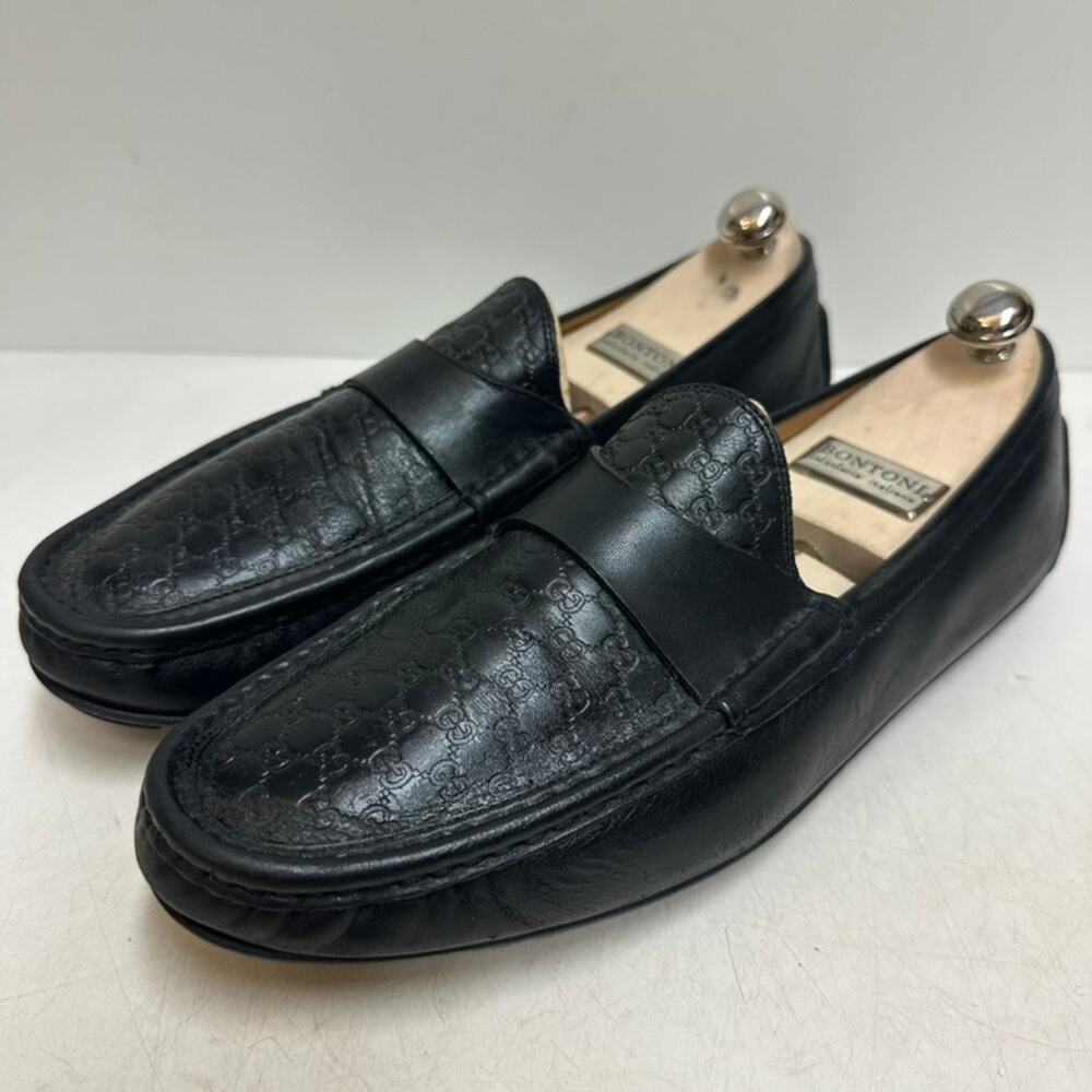 GUC Gucci Microguccissima Leather GG Loafers Drivers Made in Italy UK 9.5 US 10 - Picture 1 of 13